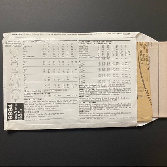 3/20 New Look 6894 uncut sewing pattern - Picture 2 of 2